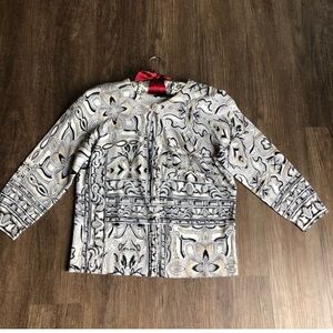 WHBM cardigan in floral pattern.